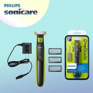 Razors Blades Norelco Oneblade QP2520 Facial Hybrid Electric Beard Trimmer and Shaver avec 3 peignes convex concaves Q240508