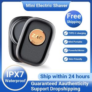 Razors Blades Mini afeitadora eléctrica portátil, afeitadora de barba recargable IPX7, impermeable, húmeda y seca, depiladora indolora de doble uso, regalo de alta calidad 231013