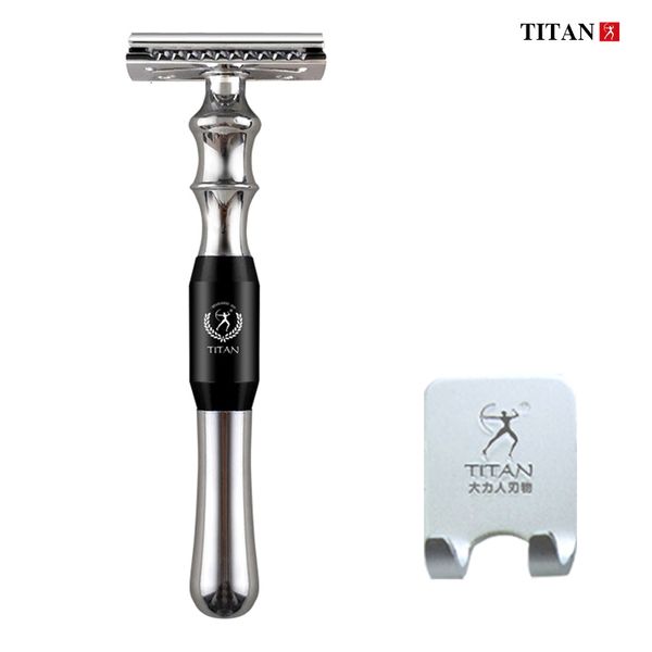 Rasoirs Lames Titan haute qualité rasage rasoir rasoir de sécurité pour hommes manche en métal lame remplaçable rasoir machine pour le rasage 230725