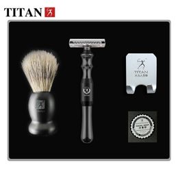 Lames de rasoir Titan lame de rechange rasoir rasoir manuel rasoir double tranchant kit de rasoir de sécurité savon à raser étagère 230607