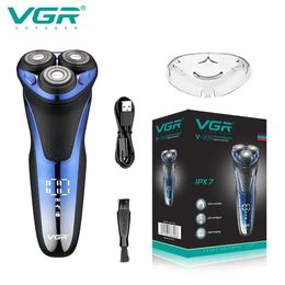 Razors Blades Vgr Electric Shaver Professional étanche Trimed Trimmer Rotation 3D Floating Rechargeable Mens V-306 Q240508