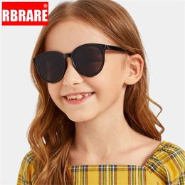 Gafas de sol redondas RBRARE para niñas y niños, espejo colorido, gafas Vintage para niños, forma cóncava, personalidad, Anti-UV, Street Beat Kid