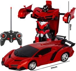 RC 2 en 1 transformateur voiture conduite sport véhicule modèle déformation voiture télécommande Robots jouets enfants jouets T328357482