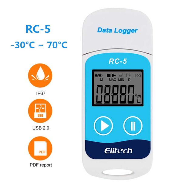 Enregistreur de données de température USB numérique RC-5 32000 Point de lecture Enregistreur de données de haute précision pour le transport de stockage en entrepôt 210719