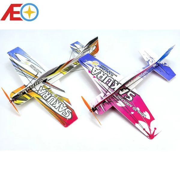 RC Avión de aire 3D Avión Micro Mini Espuma EPP PP F3P KIT de luces Modelo Hobby Juguetes Sakura Control remoto Juguetes 240116