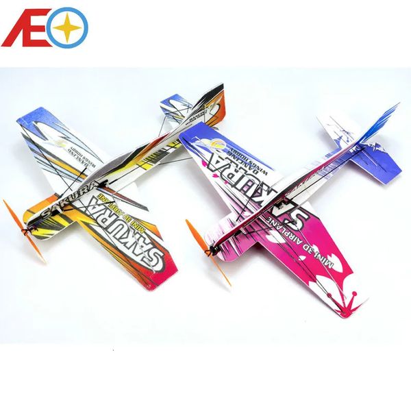 RC avion 3D avion Micro Mini mousse EPP PP F3P KIT de lumières modèle passe-temps jouets Sakura télécommande jouets 240118