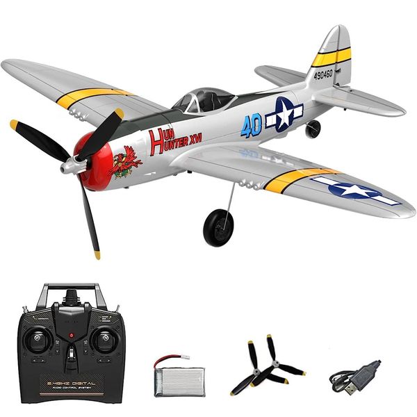 Avion RC P47 RTF, avion de chasse aérobati One Key, avion de foudre, envergure 4Ch avec système de stabilisation Xpilot 240118