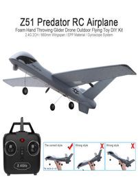 RC Airplane -vlak Z51 met 2MP HD -camera of geen camera 20 minuten Fligt Time -zweefvliegtuigen met LED -hand gooiende spanschuimvlak1218180