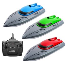 RC Boat 2.4g 15 kmh Double gouvernail Motor ABS ABS ABS à grande vitesse Childrens Toys Summer Gift For Boys Remote Control Ship 240510