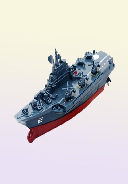 RC Boat 24 GHz Remote Control Ship Warship Battleship Cruiser Boat à grande vitesse RC Racing Toy Blue Dark Blue7532561