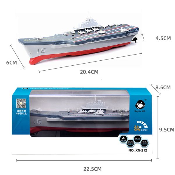 RC Boat Mini Aircraft Corrier Toys for Boys Electric Military Warship Remote Control Boats Ship Model Bath Games Childern Cadeaux