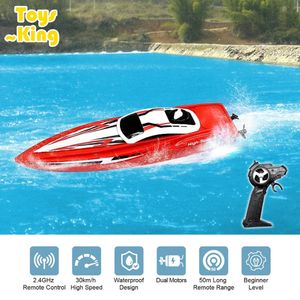 RC Boat Remote Control Radio 2.4G Dubbele motor High-Speed Speedboat Childrens Race Boat Water Competitieve Outdoor Kids Toys Boy 240417