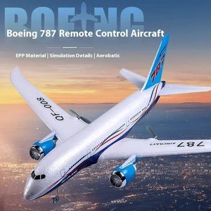 RC Boeing 787 Glider QF008 24G Elektrisch afstandsbedieningsvlak Threchannel Fixed Wing Aircraft Passagier Jet Model Toy Kid Cadeau 240430
