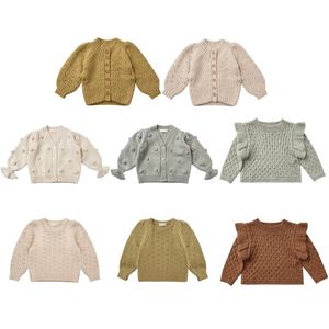 RC Marca Niños Suéteres de punto Invierno Otoño Niñas Niños Lindo Moda Algodón Punto Cardigan Bebé Niño Outwear Traje 211106