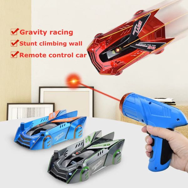 Le capteur laser infrarouge de télécommande anti-gravité de voiture RC suit le modèle de course de voiture d'escalade de mur léger cadeaux de jouet de Noël 240221