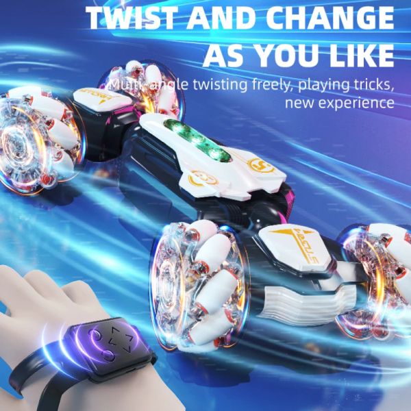 RC Car Gesture Senting, Charge Remote Control Twist Drift Drift Scund déformation, 4 roues motrices But-Road Vehicle Toys for Children's Gift