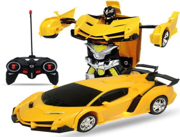 Modèle de véhicule de voiture RC Robots jouets conduite voiture de sport modèle de Robot voiture télécommandée RC combat enfants jouets cadeaux d'anniversaire Y2003172402847683