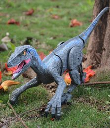 RC Dinosaur 24g Intelligent Raptor Spray RC Animal Remote Control Jurassic Velociraptor Dinobot Walking Music Animaux Toys Q08233402712