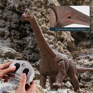 RC Dinosaur Kids Toy Remote Control Dinosaur avec un jouet électrique léger Radio-contrôlé Animal Enfants d'anniversaire Gift Ankylosaurus 240508