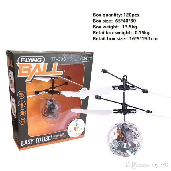 RC Drone Flying copter Ball Aircraft Hélicoptère Led Clignotant Lumière Up Jouets Induction Électrique Jouet capteur Enfants Enfants De Noël