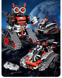 RC/Elektrische auto Space War Robot Destroyer Model Blokken Speelgoed Lepin 3IN1 Vorm Transformer Figuur Transformer Robots Multifunctioneel Vacuüm Speelgoed voor Jongen Kerstcadeau