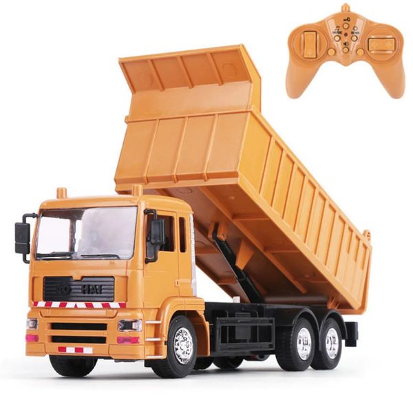 RC électrique télécommandé camion à benne basculante véhicule de transport modèle d'ingénierie jouets pour enfants 240221