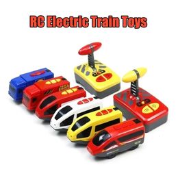 Jouets de Train électrique RC, Trains magnétiques, Locomotive adaptée aux voies de Train en bois, accessoires, jouets ferroviaires pour enfants 240131