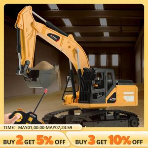 RC Excavator Dumper Car 24g Remote Control Engineering Vehicle Crawler Tamis Toys for Boys Kids Christmas Cadeaux 240506