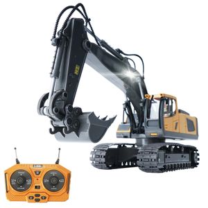 RC ExcavadoraBulldozer 120 24GHz 11CH RC Construcción Camión Ingeniería Vehículos Juguetes educativos para niños con música ligera 240105