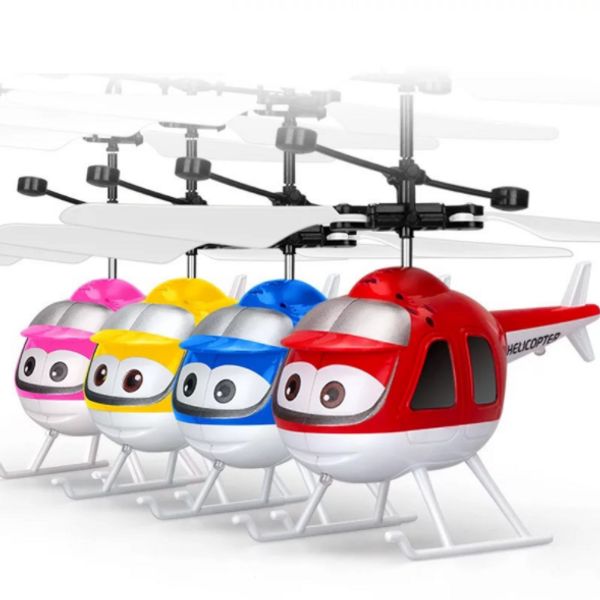 RC helicóptero Drone juguetes para niños Flying Ball Aircraft Led intermitente Light Up Toy Fighter Sensor eléctrico de inducción para niños