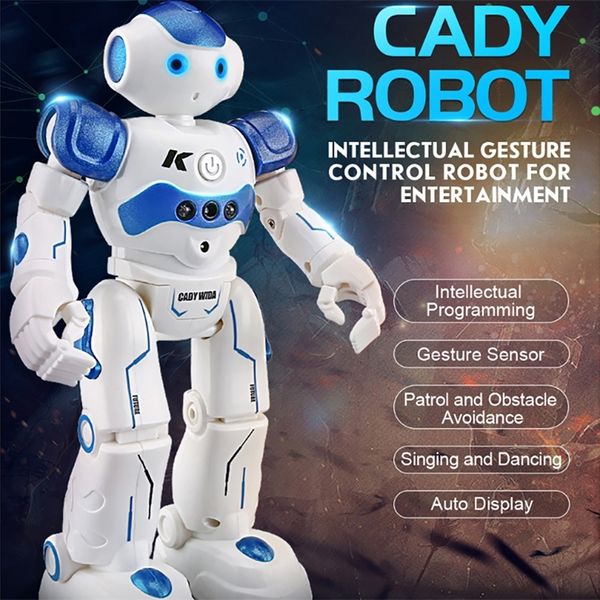 RC Programación inteligente Juguete de control remoto Biped Humanoid Niños Niños Regalo de cumpleaños Smart Robot Dog Pet LJ201105