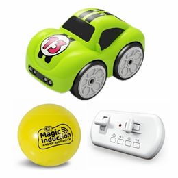 RC Sensor Inteligente Control Remoto de Dibujos Animados Mini Coche R Modo Eléctrico Controlado Smart Music Light Juguetes para Niños 220429