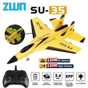 RC Plane SU35 2,4g avec lumières LED Aircroites télécarridres Modèle volant Glieur avion SU57 EPP Toys For Children Gifts 231221