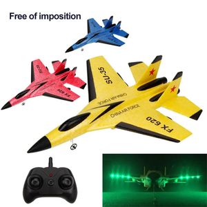 Avion RC SU35 FX620 24G avec lumières LED, modèle volant télécommandé, planeur, jouets en mousse EPP pour enfants, cadeaux 240116