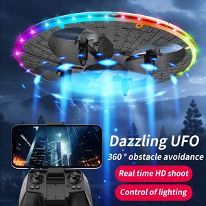Planes RC avec caméra HD Aircroites en mousse UFO Remote commande Axe de pression d'air fixe Flying Saucer Boys Drones Toy for Childrens 240522