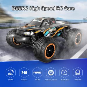 RC Control remoto, coches con ruedas grandes, juguetes de alta velocidad, 45 KMH, camiones 4WD rápidos con luces LED, 2,4 GHz, todo terreno todoterreno