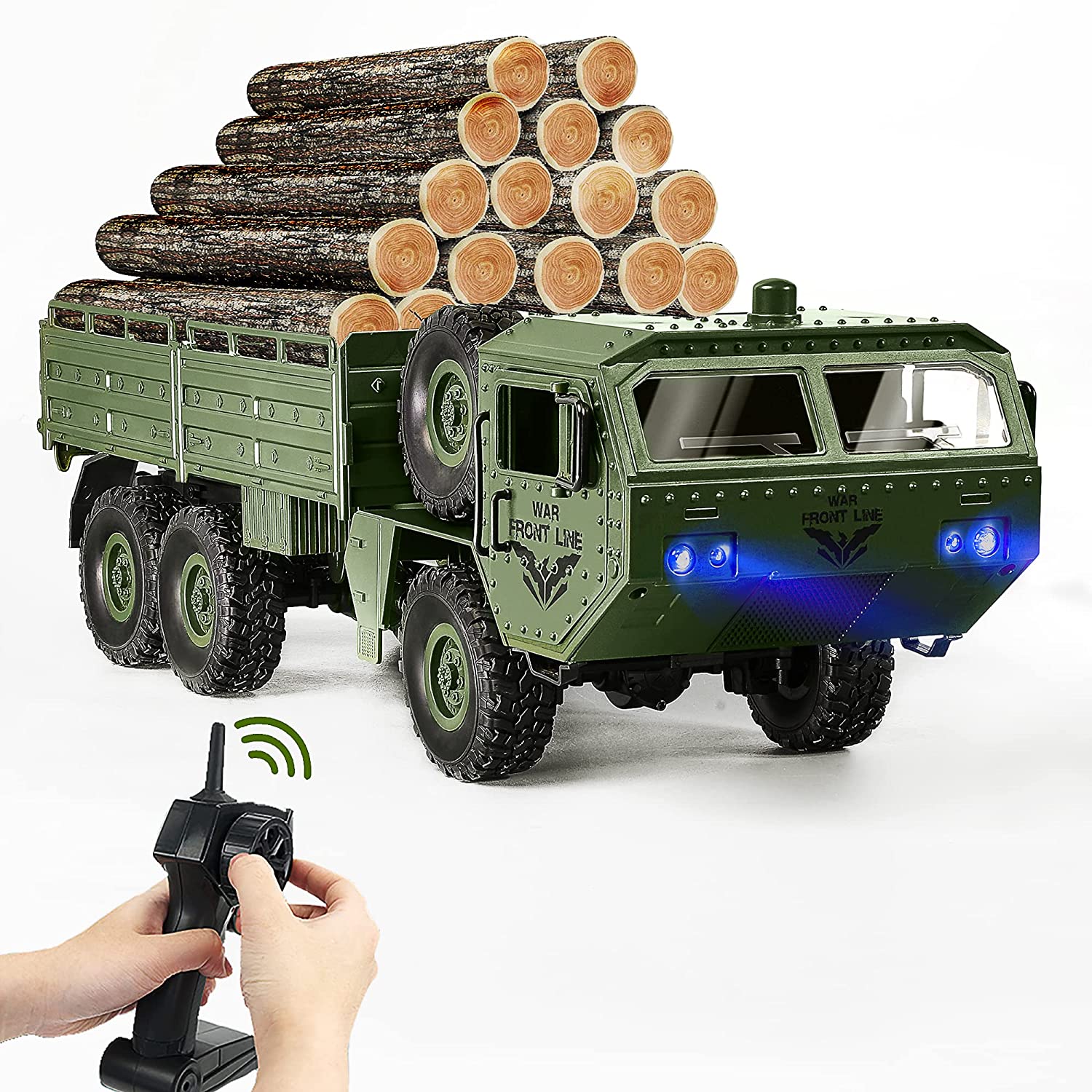 RC Remote Control Military Car Toys Off Road Army Trucks 6WD Vehicle Army Transport Electric