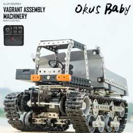 RC Robot 2.4G 10CH suivi camion à benne basculante bricolage en acier inoxydable assembler chariot élévateur Bulldozer grue véhicule métal voiture modèle enfant cadeaux 230327