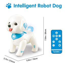 Perro robot RC Control de voz programable Canto Caminar Control remoto Mascotas electrónicas Juguetes para niños