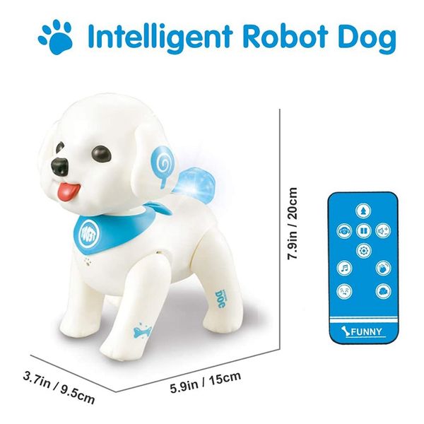 Perro robot RC Control de voz programable Canto Caminar Control remoto Mascotas electrónicas Juguetes para niños