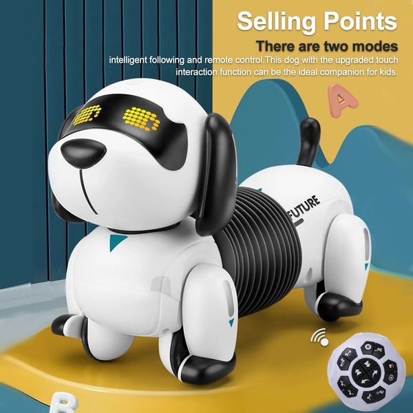 RC robot chien rc robot cascadette chiot électronique robot programmable pour animaux de compagnie avec son pour enfants