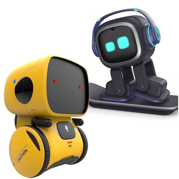 RC ROBOT EMO Smart S Dance Command Sensor Canting Dancing Juguesa Repitiendo para niños niños y niñas hablando 221122 Drop entrega dh5qt