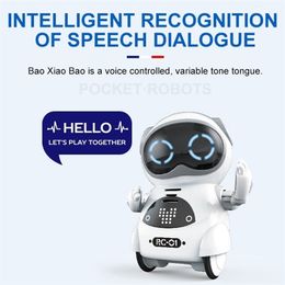 RC Robot Intelligent Mini Pocket Walk Music Dance Toy Light Voice Recension Conversation Herhaal Smart Interactive Kids Gifts 221109