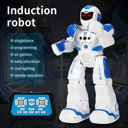 RC Robot Combate Mecánico Police Educación temprana Robot inteligente Sensor de canto eléctrico Sensor infrarrojo de infrarrojos Toyadores de control remoto T240521