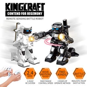 RC Robot Rc Jouets Pour Enfants Avec Cool Lumière Effets Sonores Détection De Geste Télécommande Bataille Garçons Et Filles Enfants Cadeau 230725