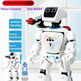 RC Robot Inteligente Hidroeléctrico Voz Conversación Gesto Detección táctil Modo de batalla Bala Control remoto Regalos para niños 230731