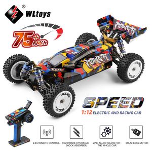 RC Robot WLtoys 124007 75KM H 4WD voiture de course professionnelle sans brosse électrique haute vitesse hors route dérive télécommande jouets pour garçon 230224