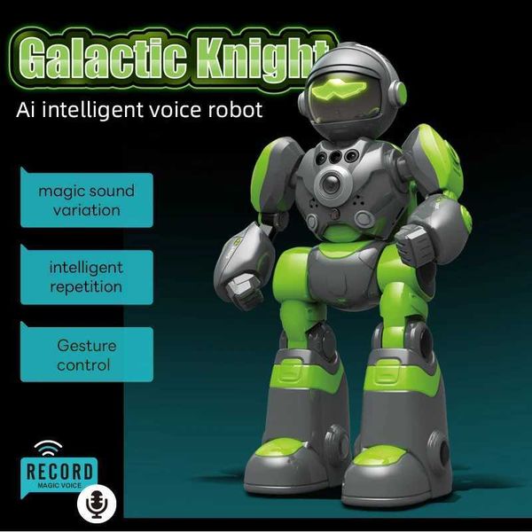 RC Robot amarillo 2.4G RC Robot Programación de control remoto Robot Inglés Robot Remoto Toque Gesto de gesto de baile Toys T240521