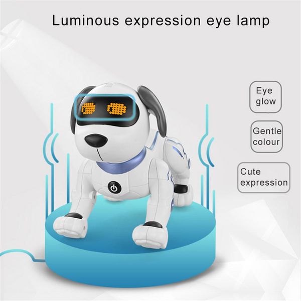 Juguete de Perro Robot inteligente RC, programación inteligente, Perro Robot que camina, juguete para mascotas, juguetes de regalo de cumpleaños y Navidad