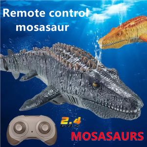 RC Squirt Mosasaurus Dinosaur Toy para niños Control remoto Robot Robot Bañera Piscina Boys Electric Things Cool Submari